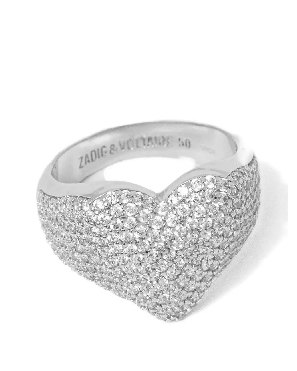 Zadig & Voltaire White Heartbreaker Full Strass Ring