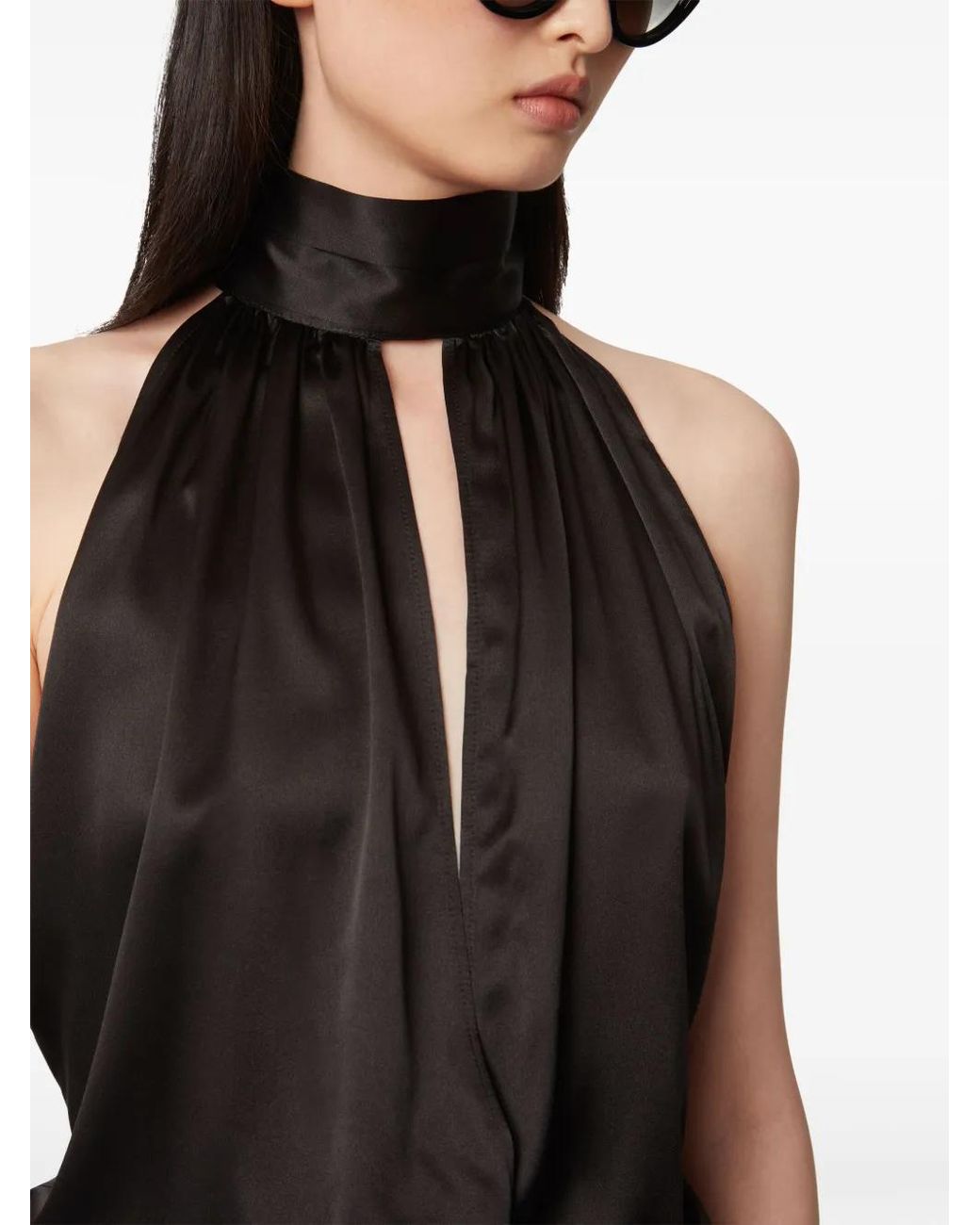 Nina Ricci Black Ruched-Detailing Dress