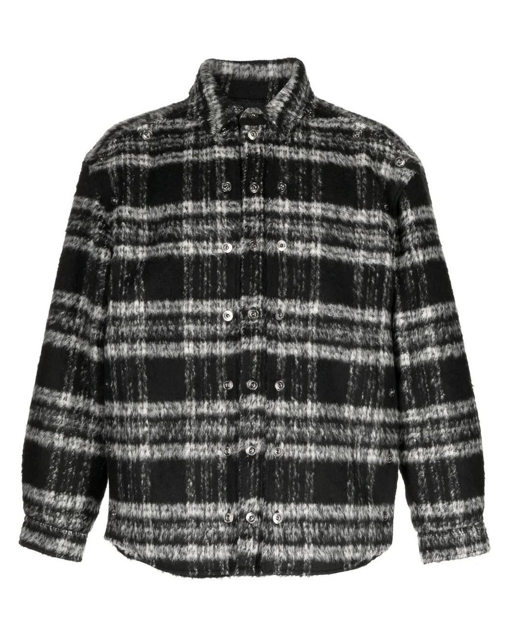 Y. Project Black Textured Stripe-Pattern Shirt Jacket for men