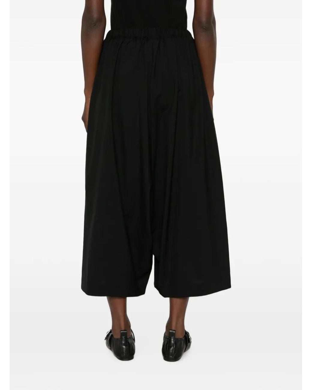 Comme des Garçons Black Elasticated-Waistband Cropped Trousers