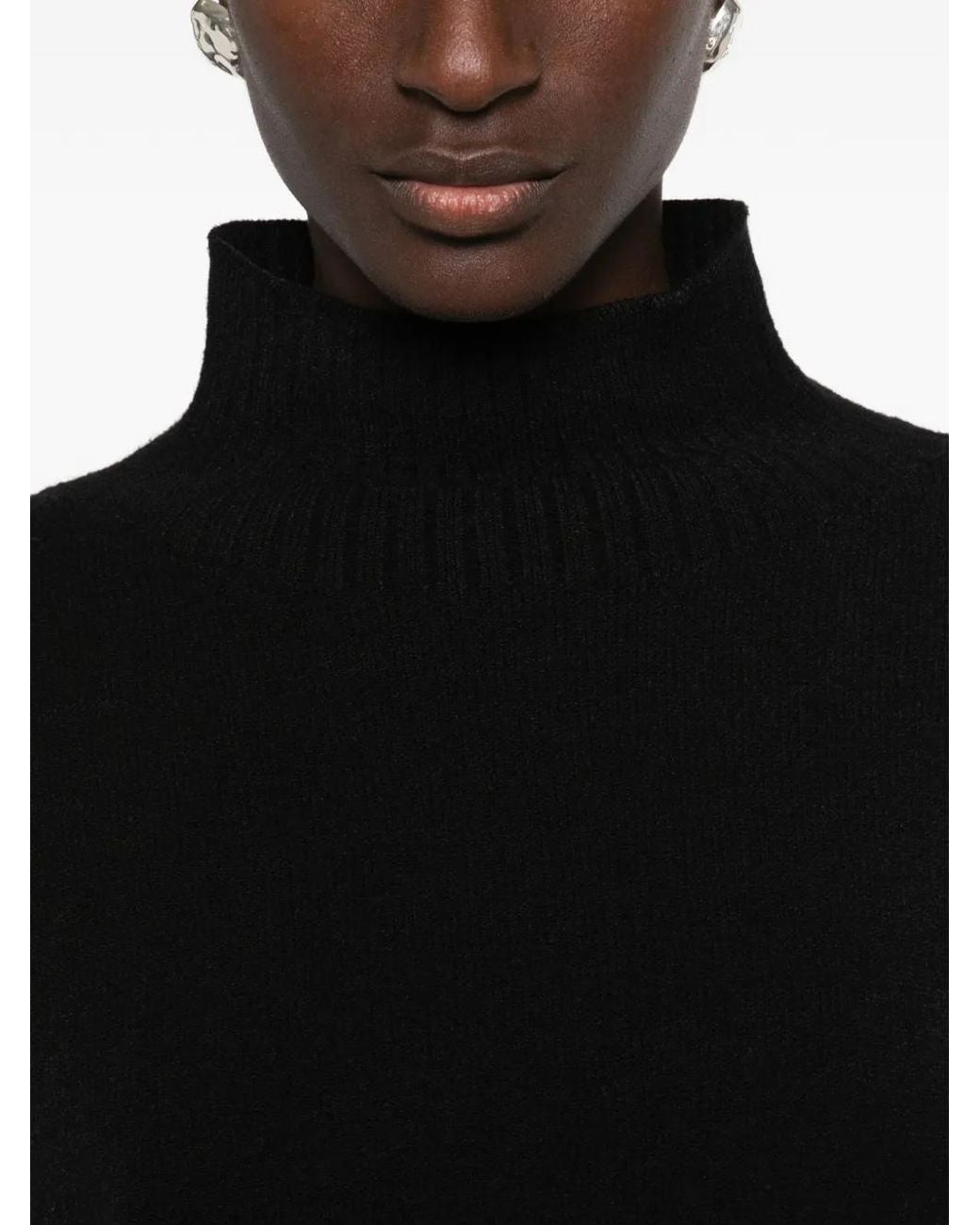 Imperial Black High-Neck Short-Sleeve Sweater