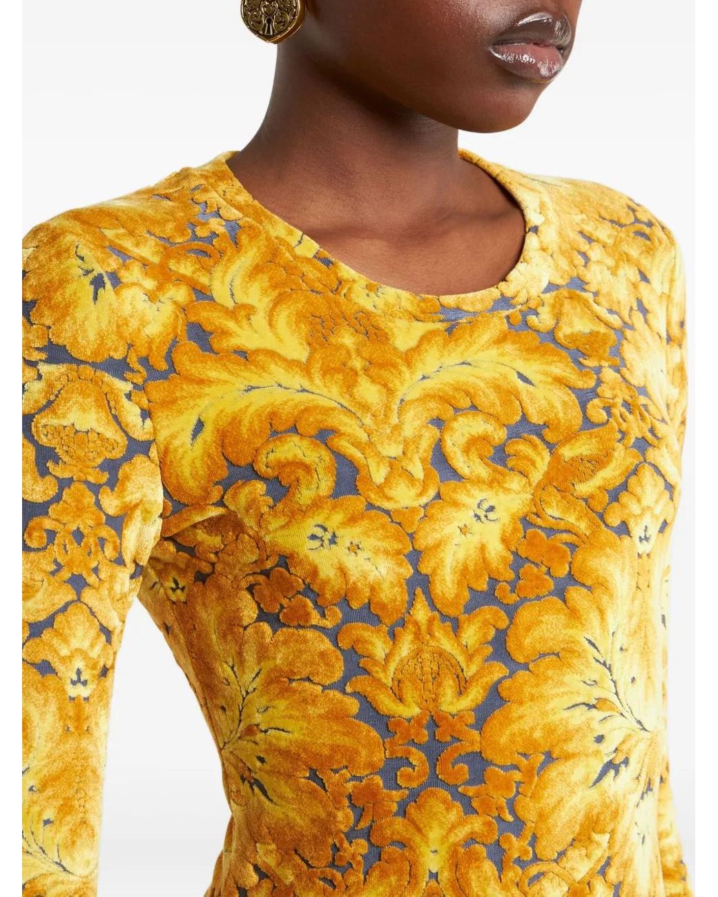 Etro Yellow Chenille Jacquard Top