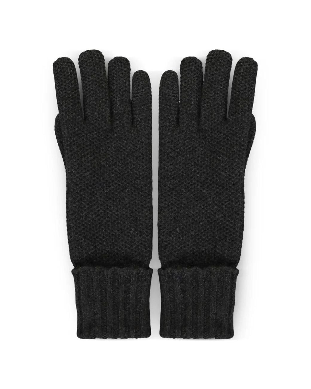 Moorer Black Ribbed-Trim Gloves