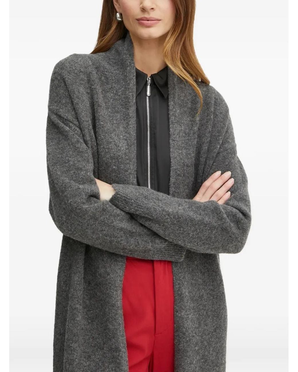 Morgan Gray Mgioia Open-Front Longline Cardigan