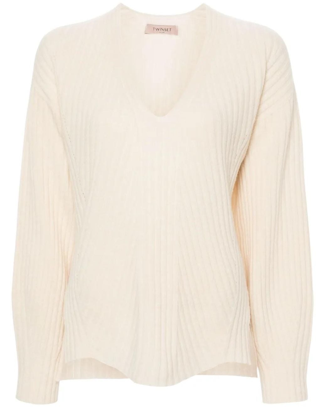 Twinset Natural Ribbed Sweater