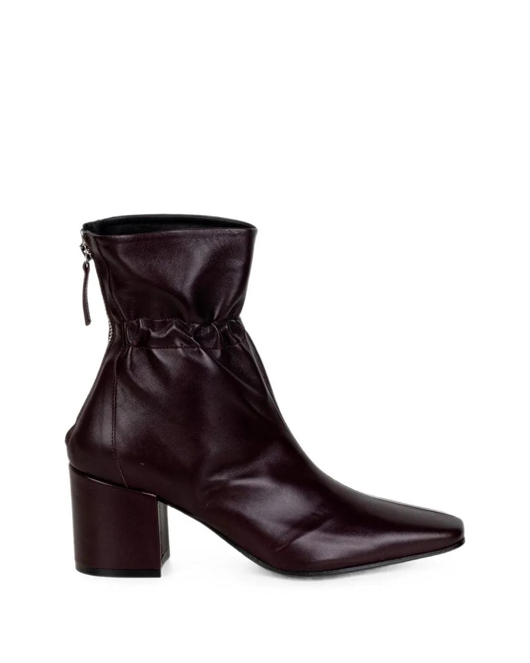 Napoleoni Black Ibis Ruched Square-Toe Ankle Boots