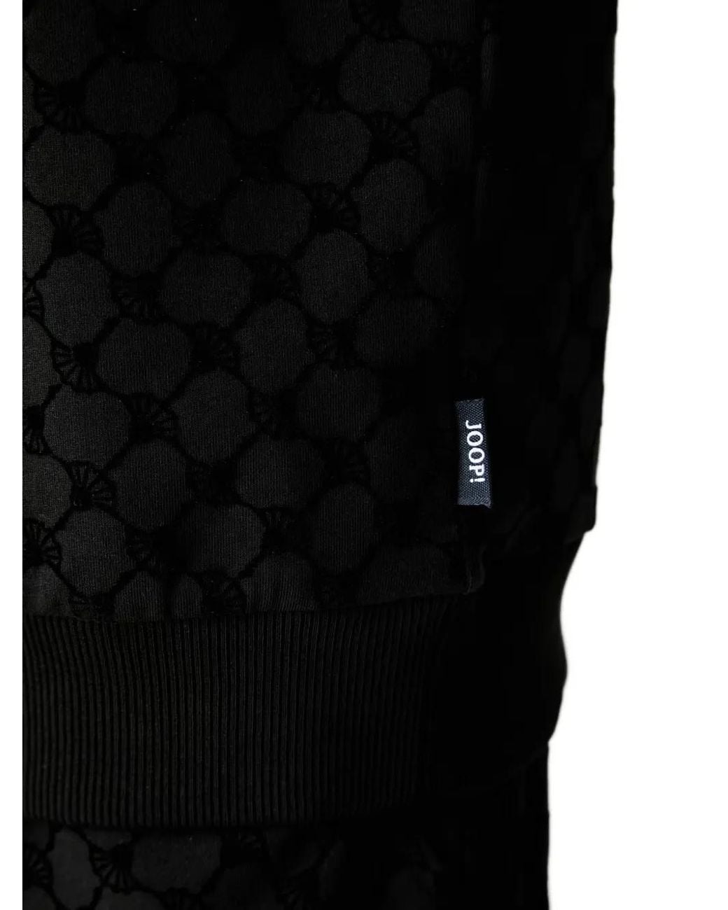 Joop! Black Monogram-Patterned Crew-Neck Sweatshirt for men