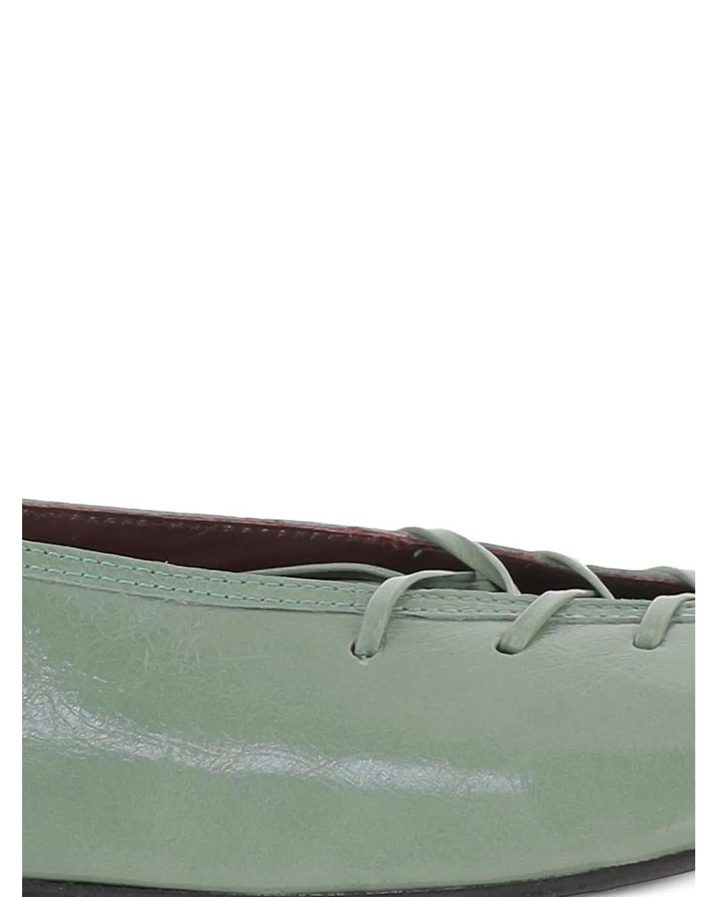 Alohas Green Leather Flat Pumps
