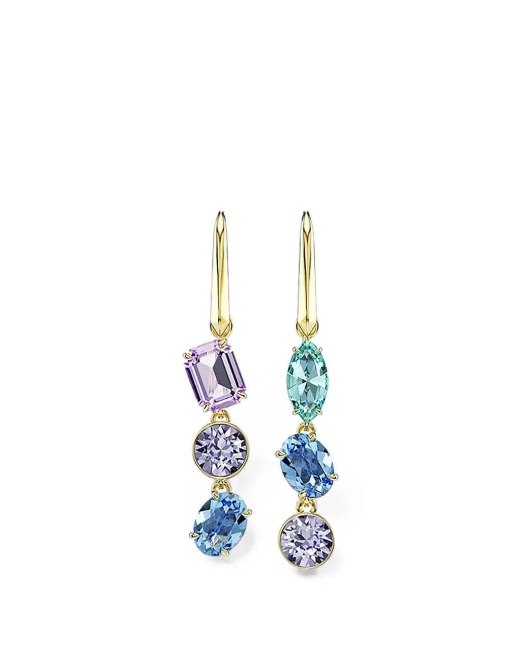 Swarovski Blue Crystal-Embellished Drop Earrings