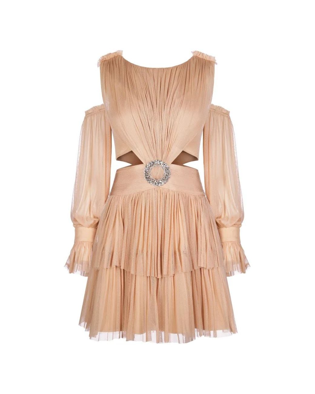 IMROSKA Pink Daisy Cut-Out Embellished Mini Dress