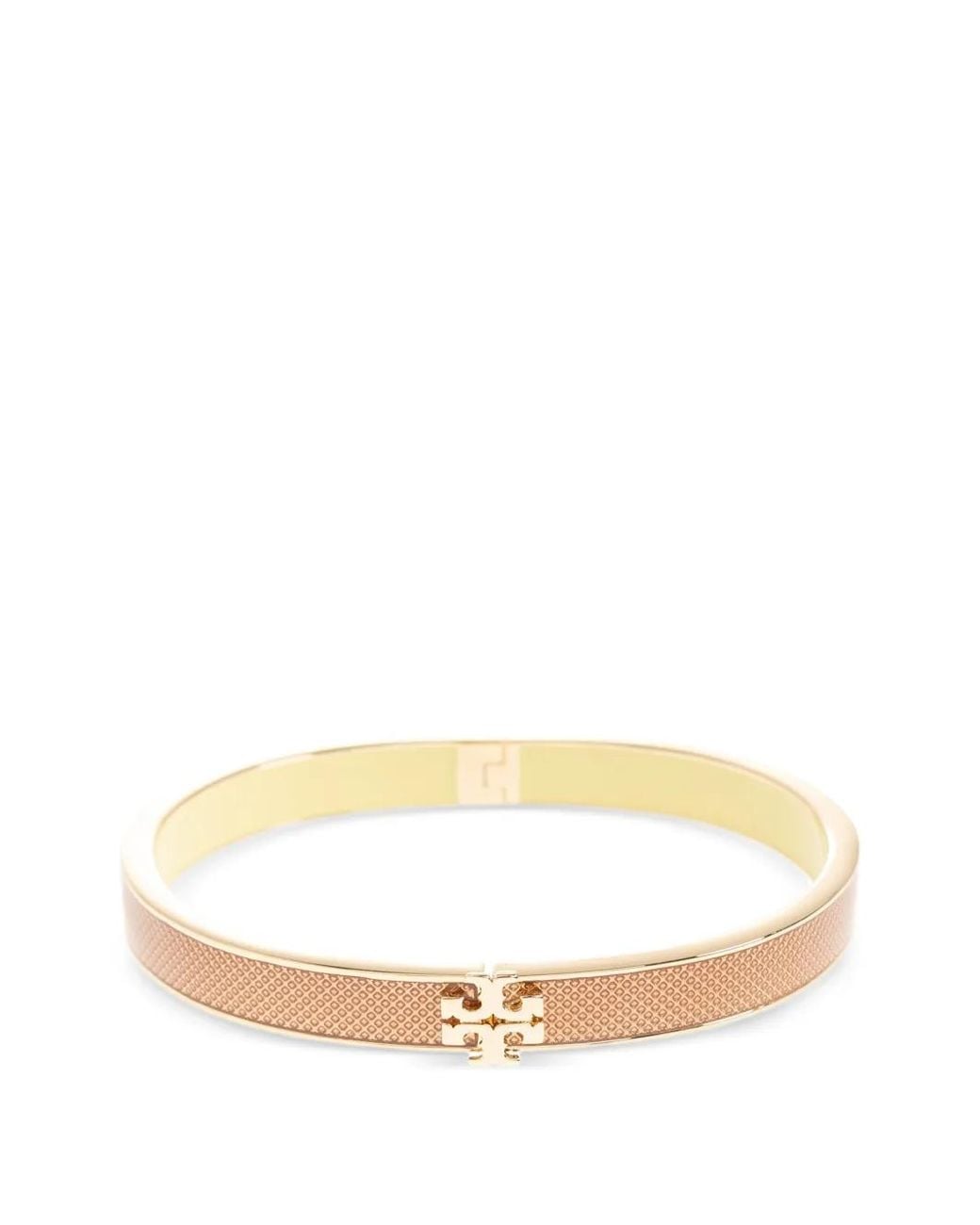 Bracciale Icon Con Placca Logo di Tory Burch in Natural