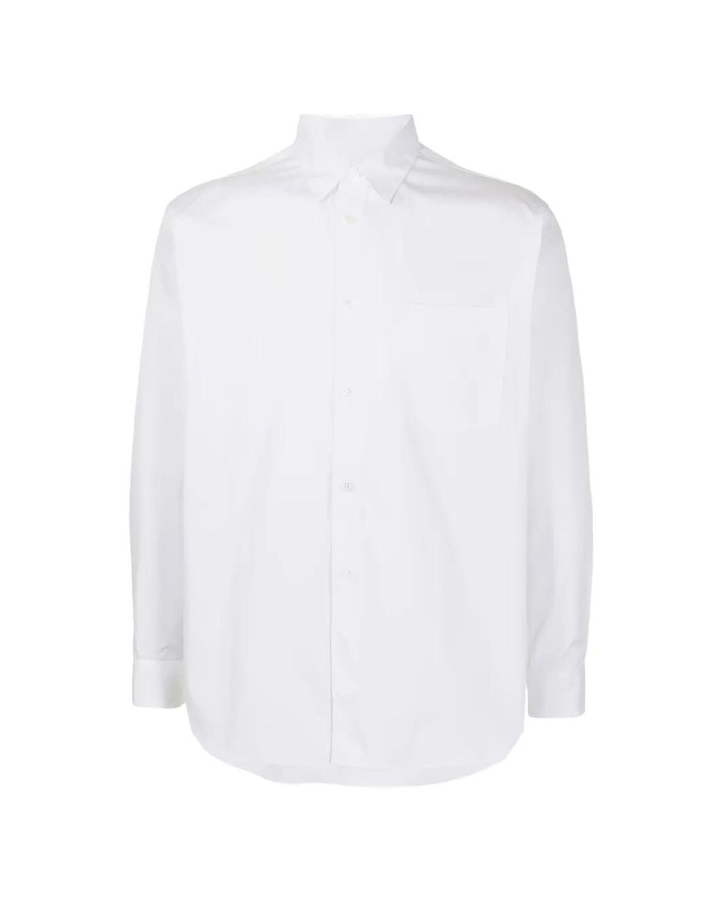 Comme des Garçons White Chest-Pocket Long-Sleeves Shirt for men