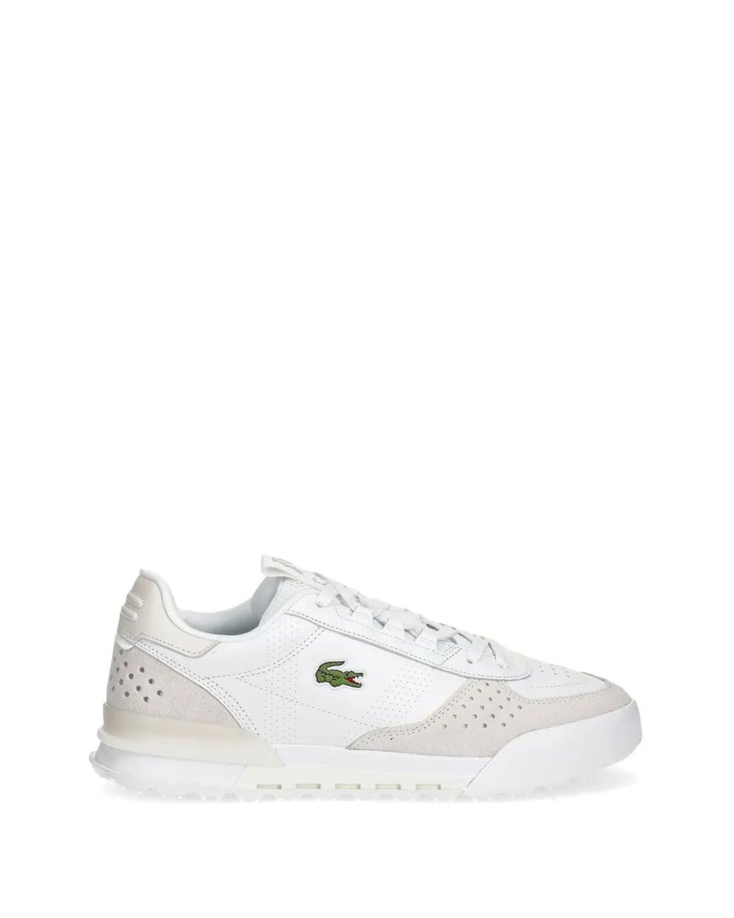 Lacoste White Slam Break Perforated Panelled Sneakers for men