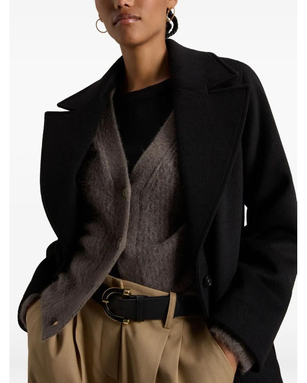 Woolrich Black Wool-Blend Coat