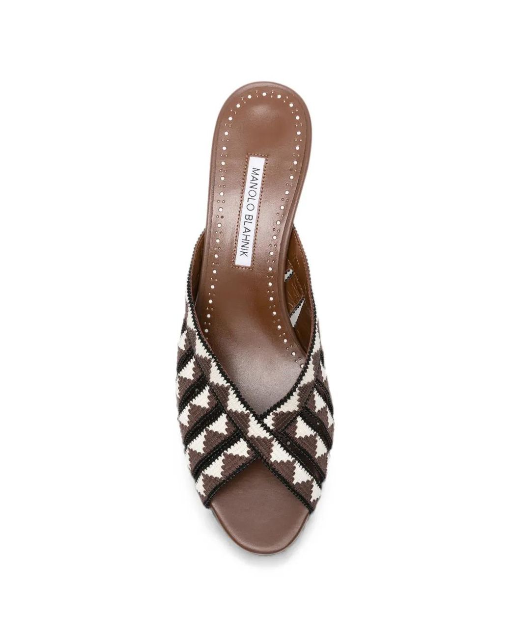 Manolo Blahnik White Trofesamu And Cream Wool Mules
