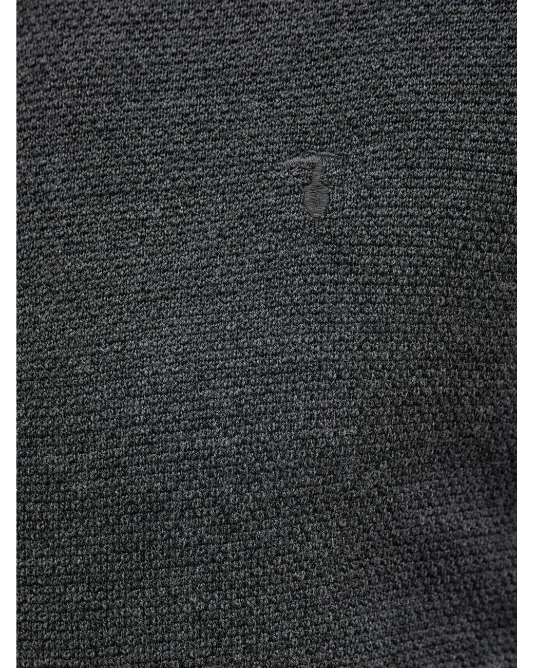 Trussardi Gray Textured Crewneck Jumper for men
