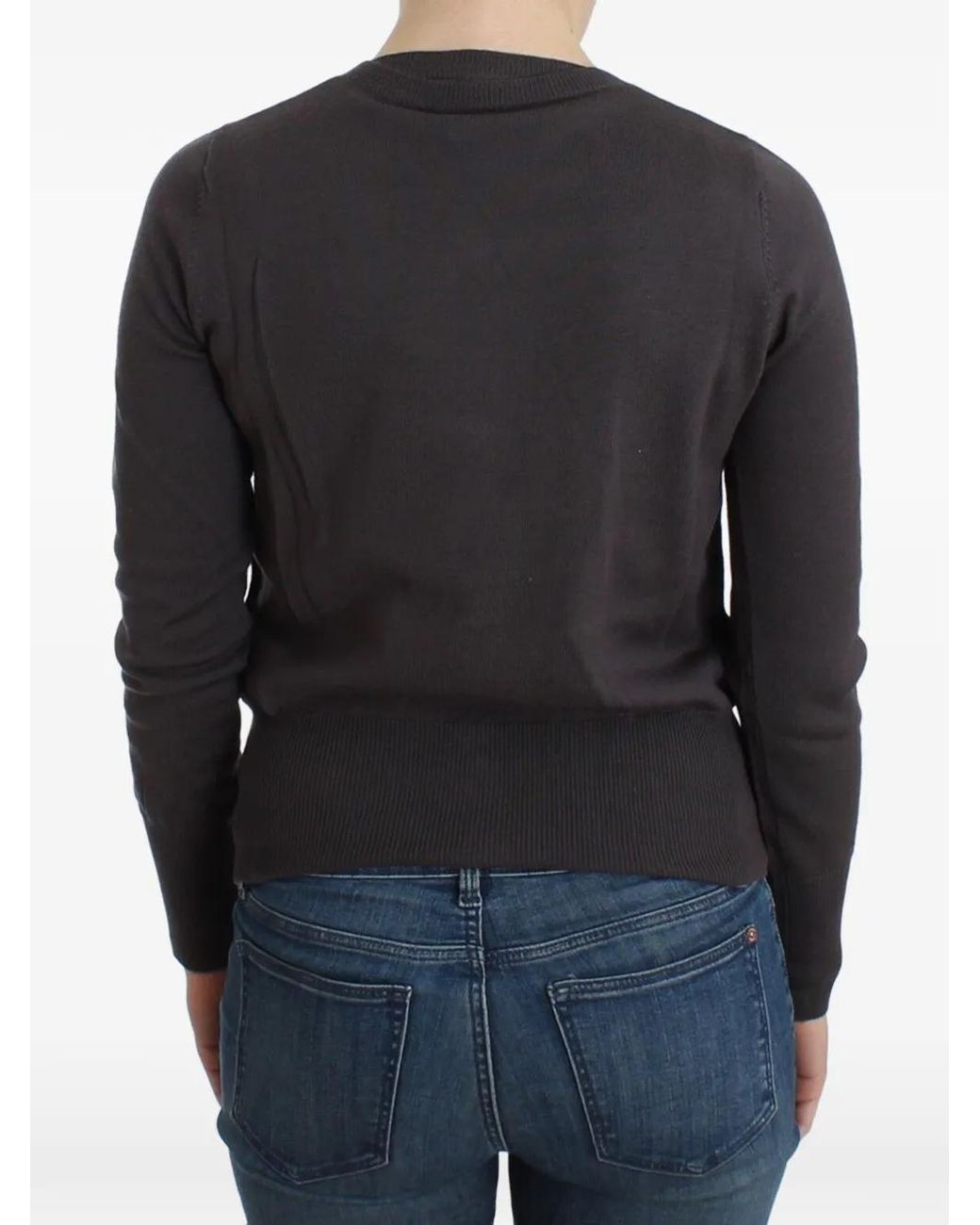 John Galliano Black Sequin-Embellished Wool Cardigan