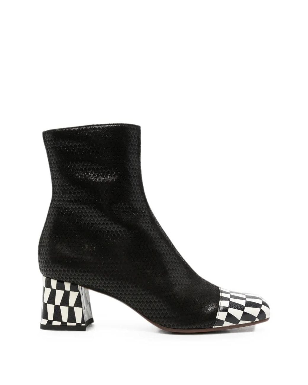 Chie Mihara Black Bottines Volkiara À Effet Peau De Serpent