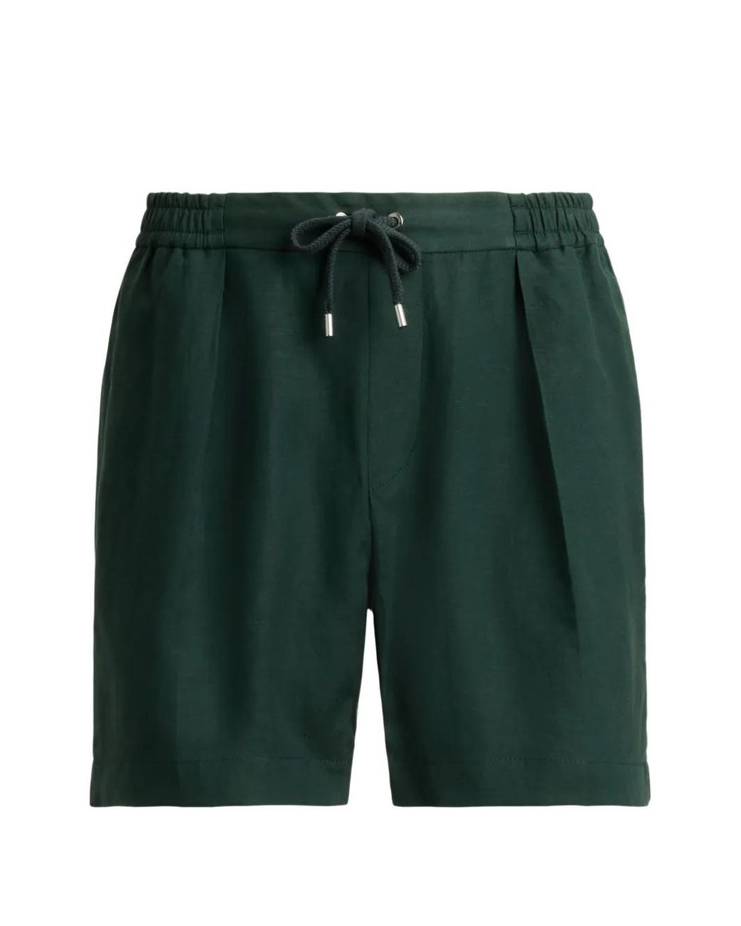 Ralph Lauren Green Pleated Drawstring Shorts for men