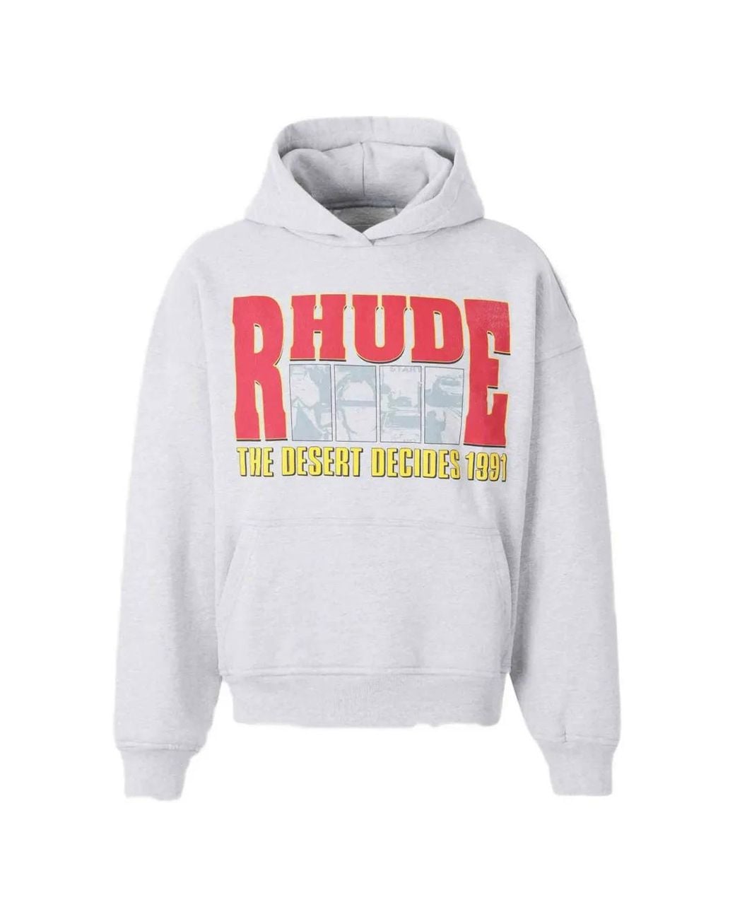 Rhude White Graphic-Print Hoodie for men