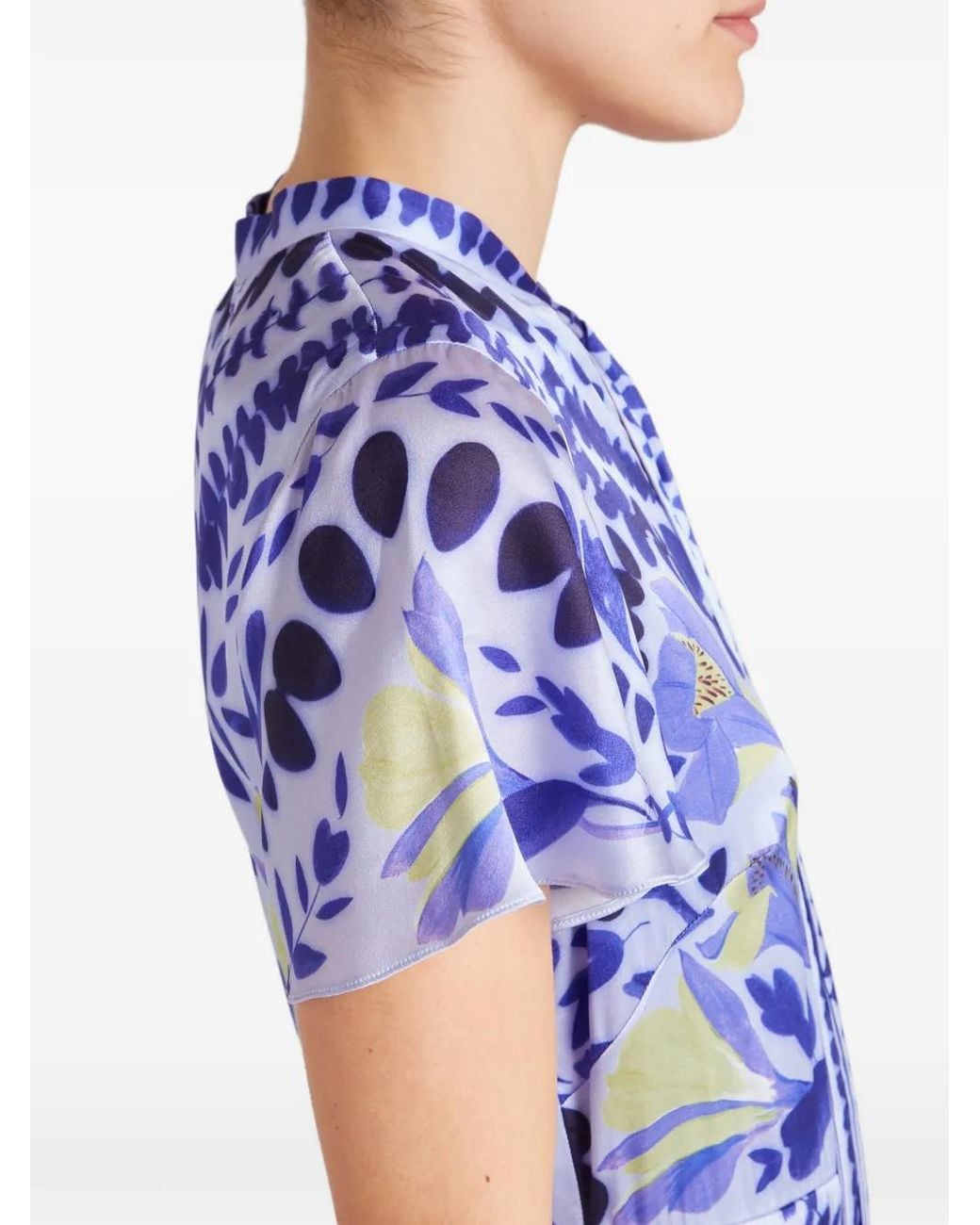 Temperley London Blue Ivy Silk Dress