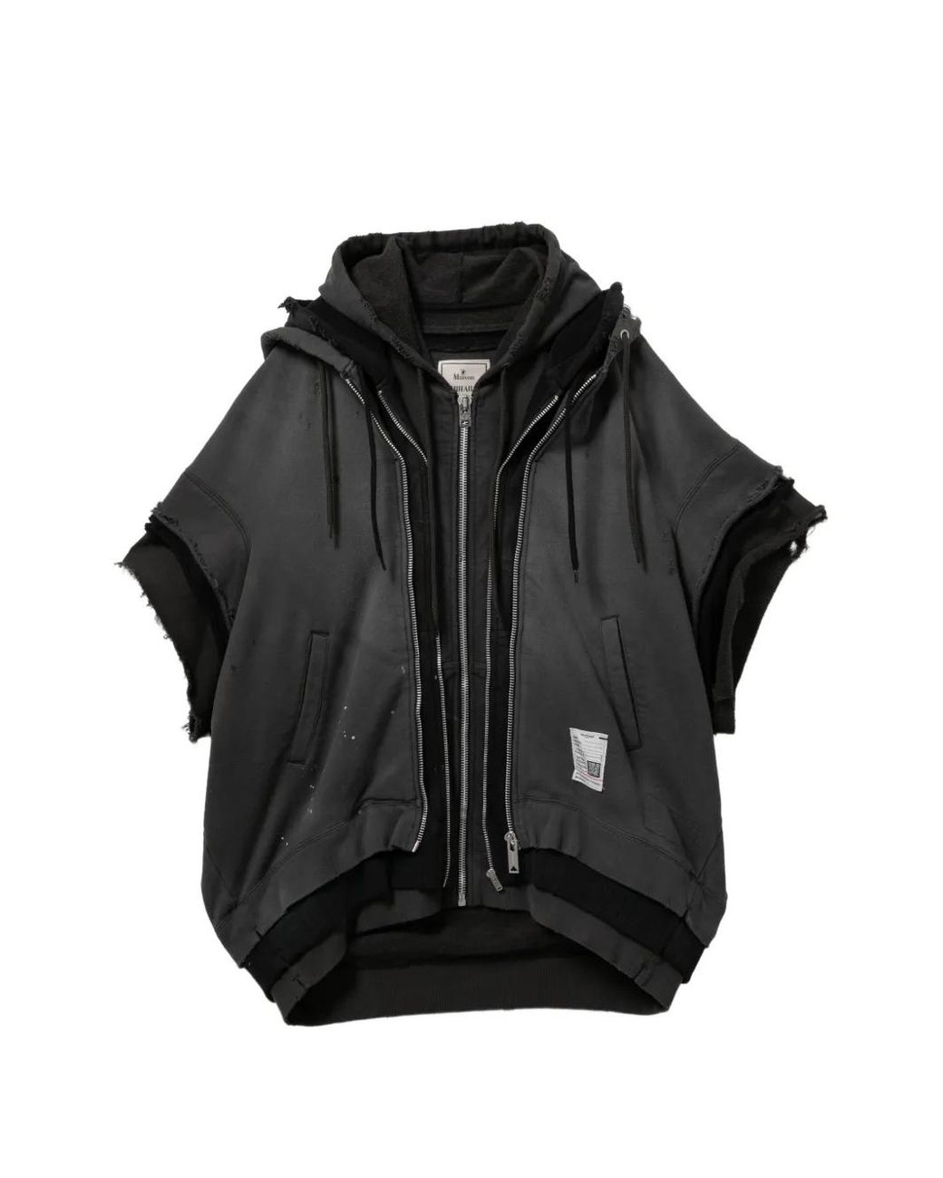 Maison Mihara Yasuhiro Black Hooded Layered Sweatshirt for men