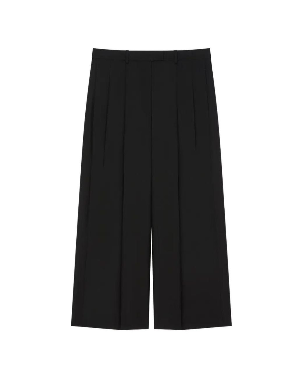 Givenchy Black Cropped Double Pleat Pants