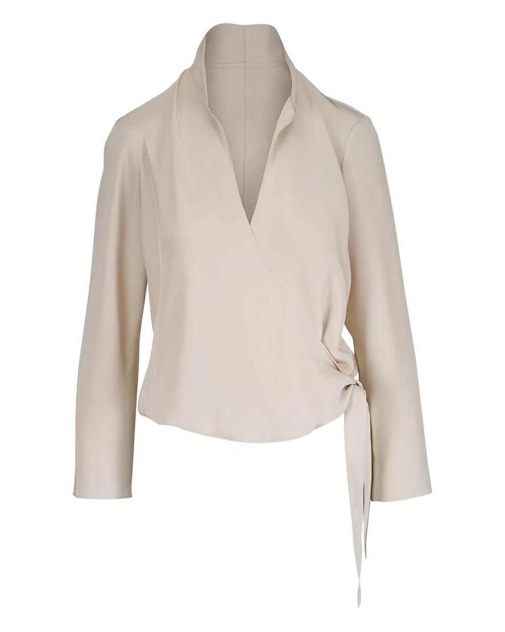 Peter Cohen Natural Tie Wrap Silk Blouse