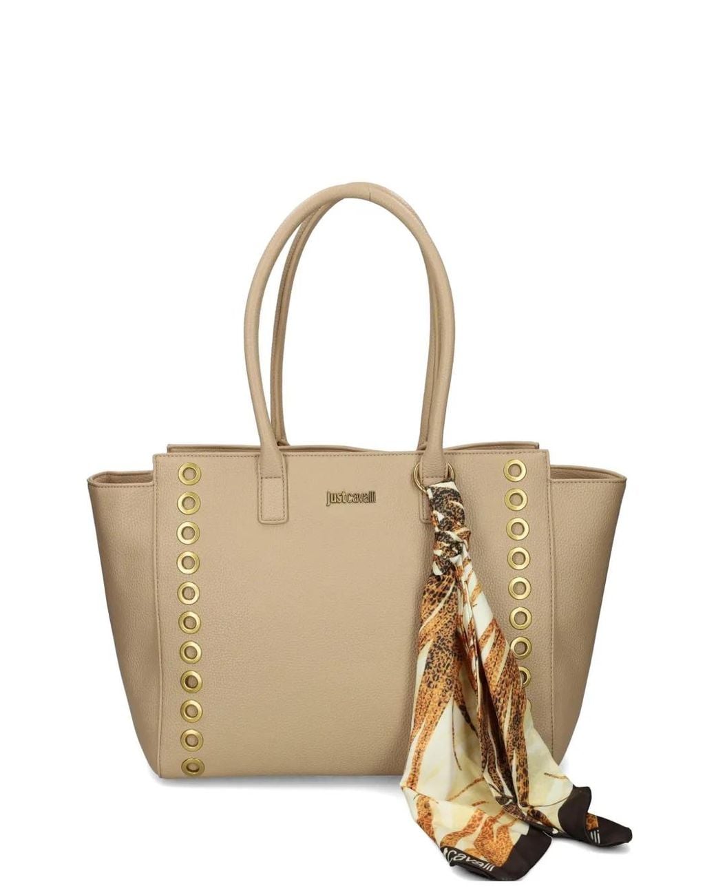 Just Cavalli Natural Eyelet Scarf Tote Bag