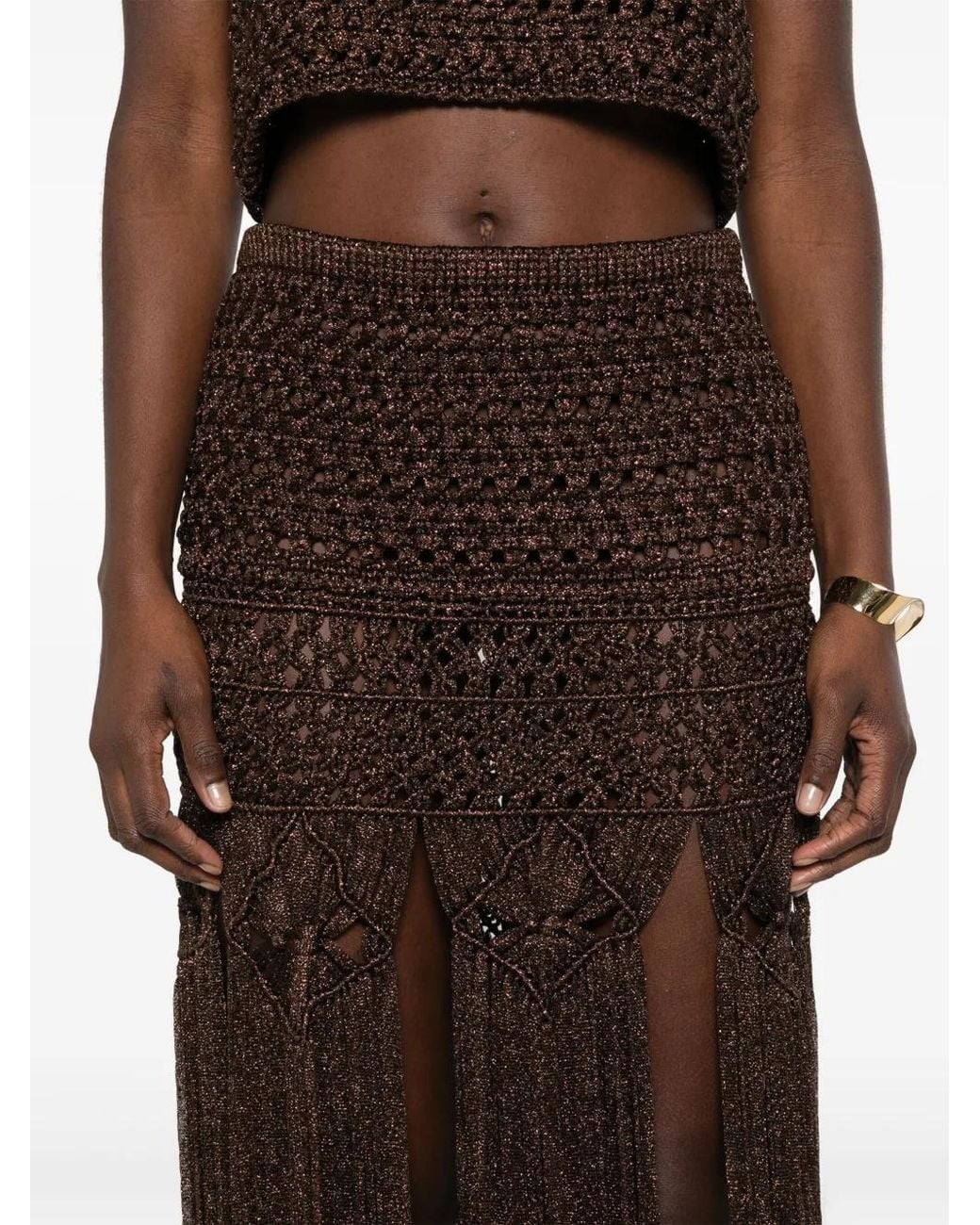 Alanui Brown Ray Of Light Skirt