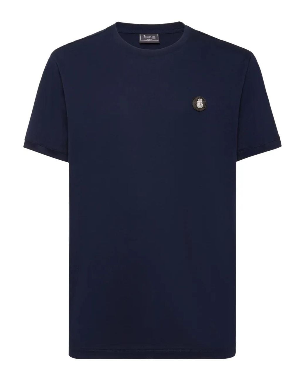 Billionaire Blue Logo-Plaque T-Shirt for men