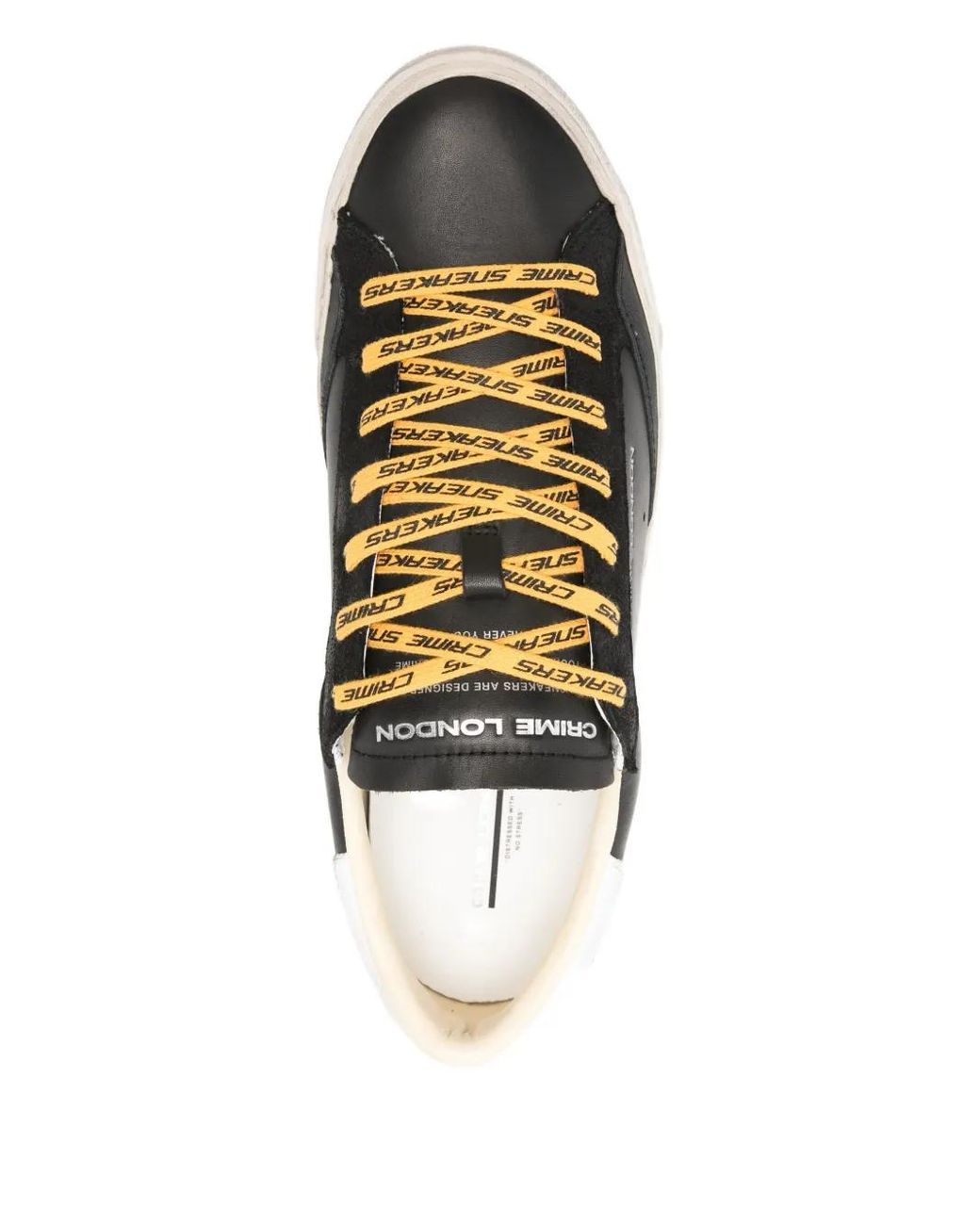 Crime London Black Leather Sneakers for men