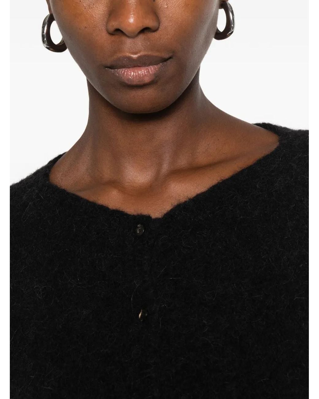 Liviana Conti Black Brushed Short-Sleeve Cardigan