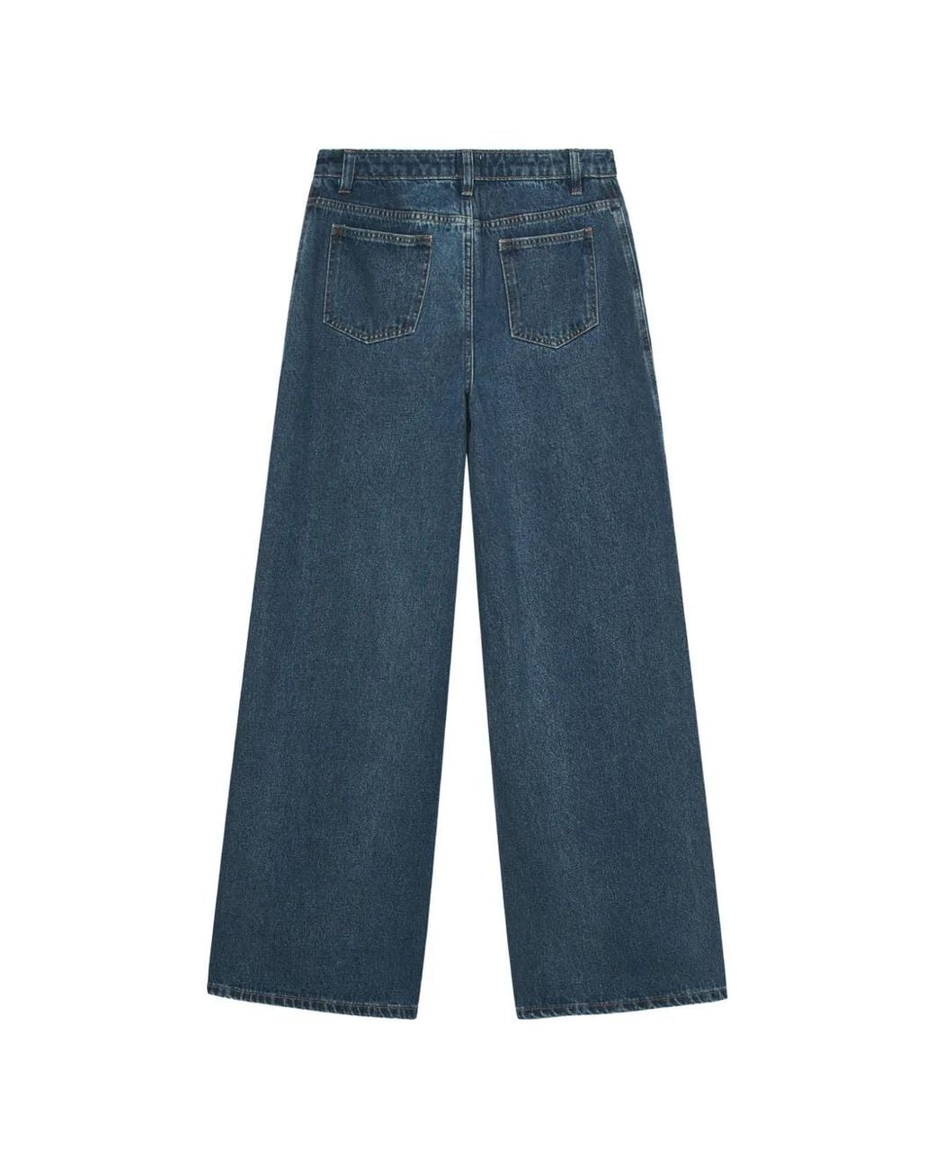 B+ AB Blue Patch-Pocket Wide-Leg Jeans