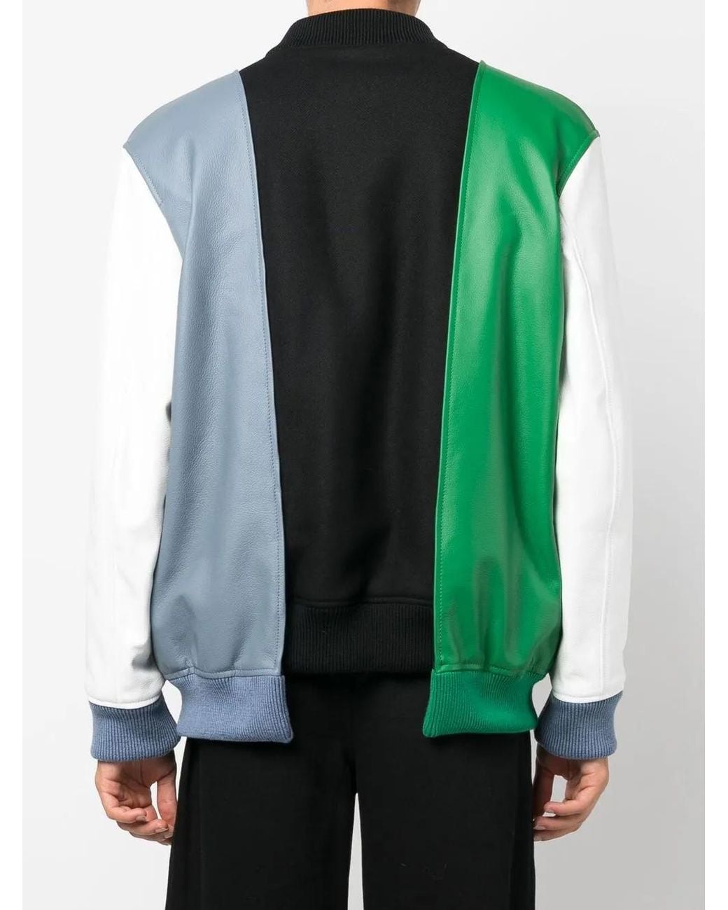 Ambush Green Layered Varsity Jacket for men
