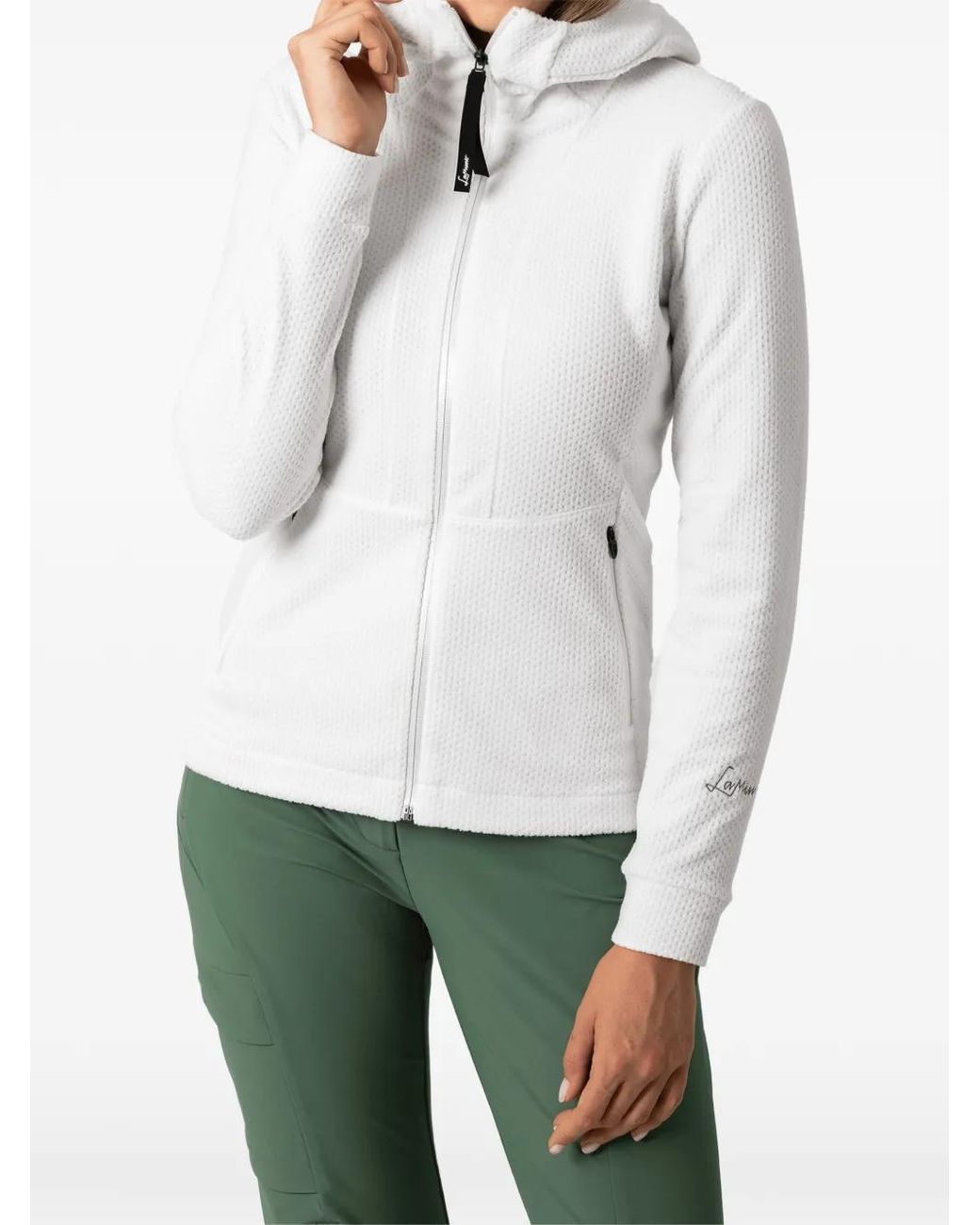 Lamunt White Silvia Zip-Up Hoodie