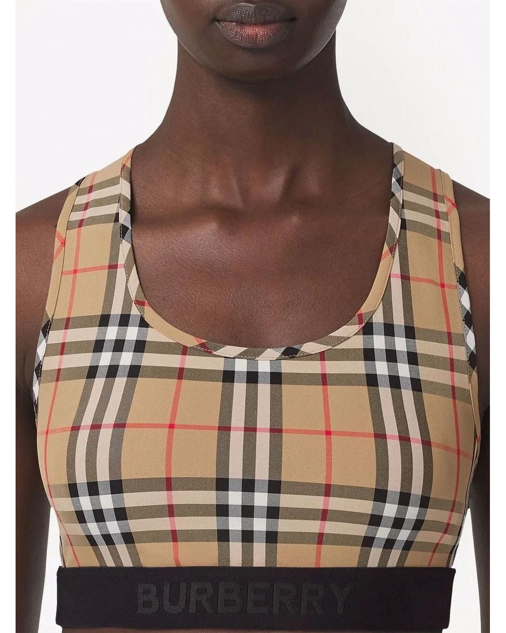 Burberry Multicolor Vintage Check Sports Bra