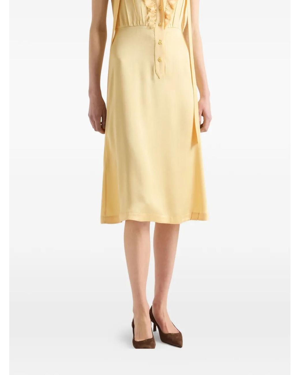 Prada Metallic Satin Crepe Dress