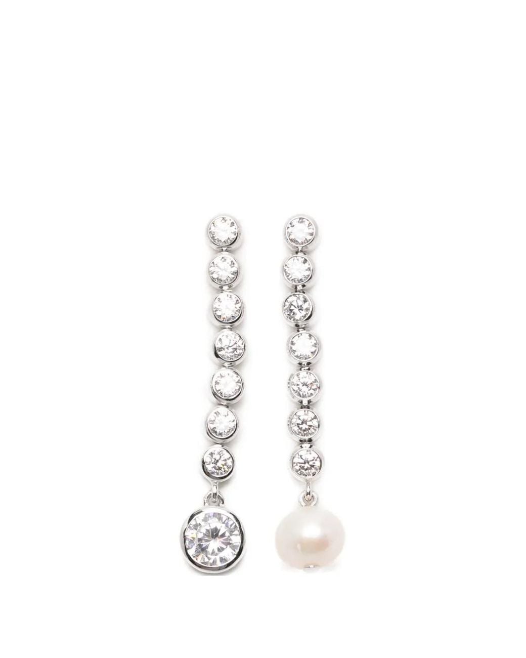 COMPLETEDWORKS White Zirconia-Embellishment Earrings