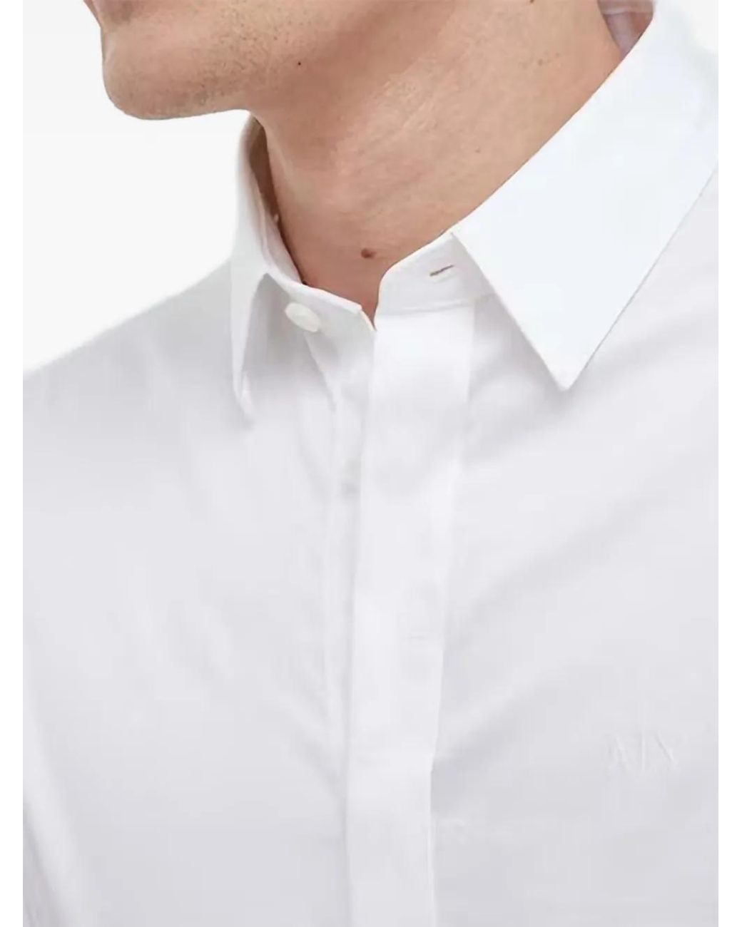 ARMANI EXCHANGE White Long-Sleeve Shirt for men