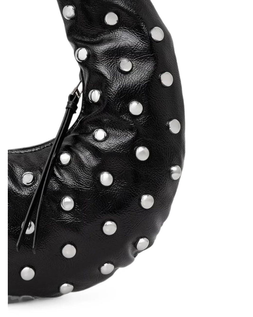DKNY Black Katya Stud-Embellished Crescent Tote Bag