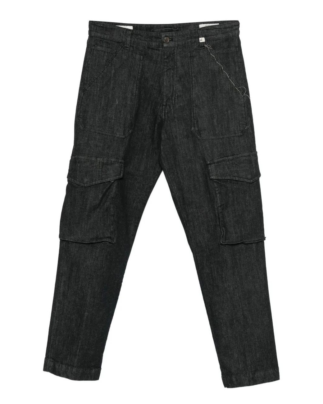 Myths Gray Belt-Loops Cargo Jeans for men