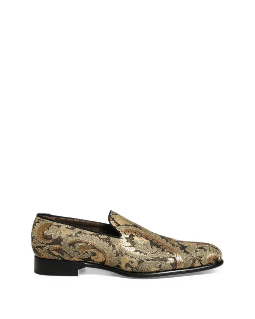Dolce & Gabbana Metallic Brocade Loafers for men