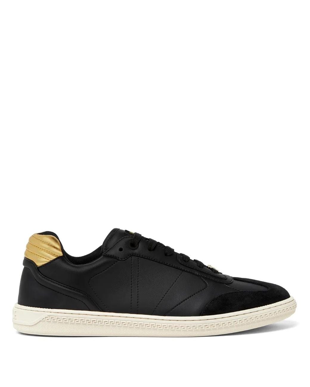 Versace Black Greca Court Sneakers for men