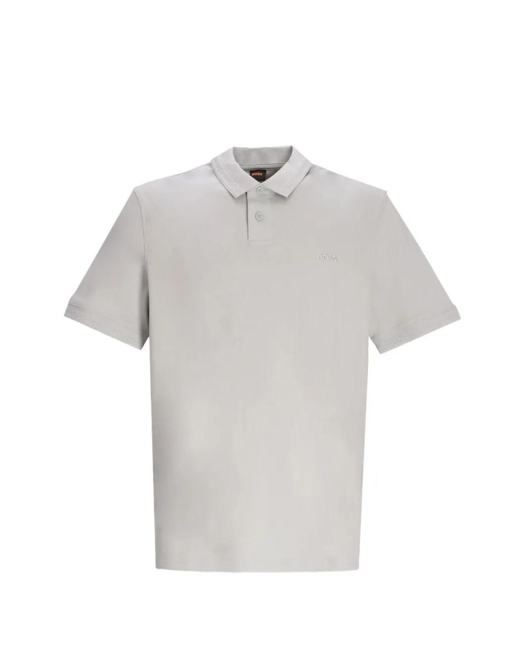 Boss Gray Cotton-Piqué Polo Shirt for men