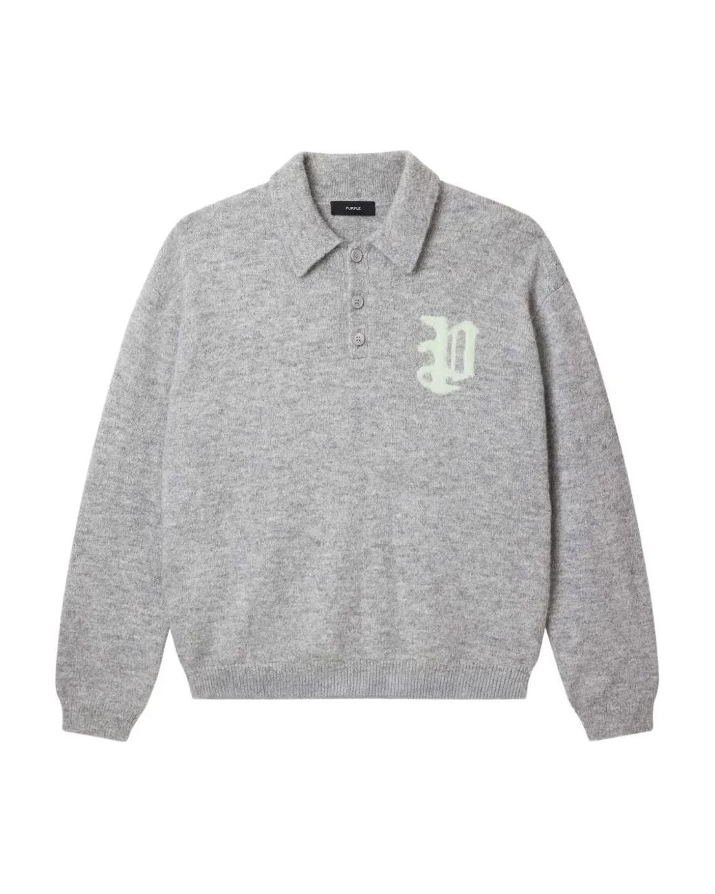 Purple Brand Gray Logo-Detail Polo Shirt for men