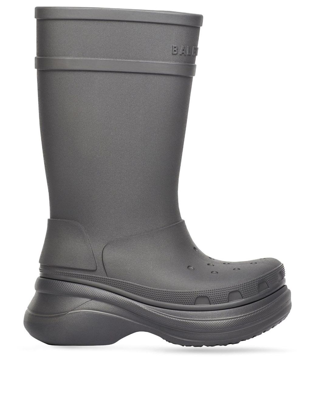 Balenciaga X Crocs Chunky Rain Boots in Gray | Lyst