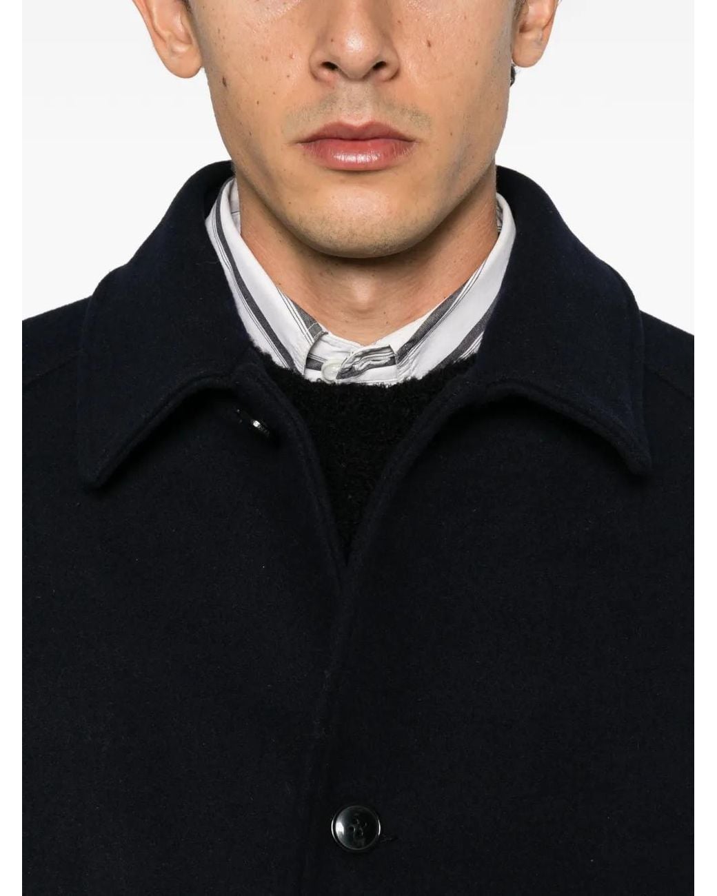 Sebago Black Beals Button-Fastening Coat