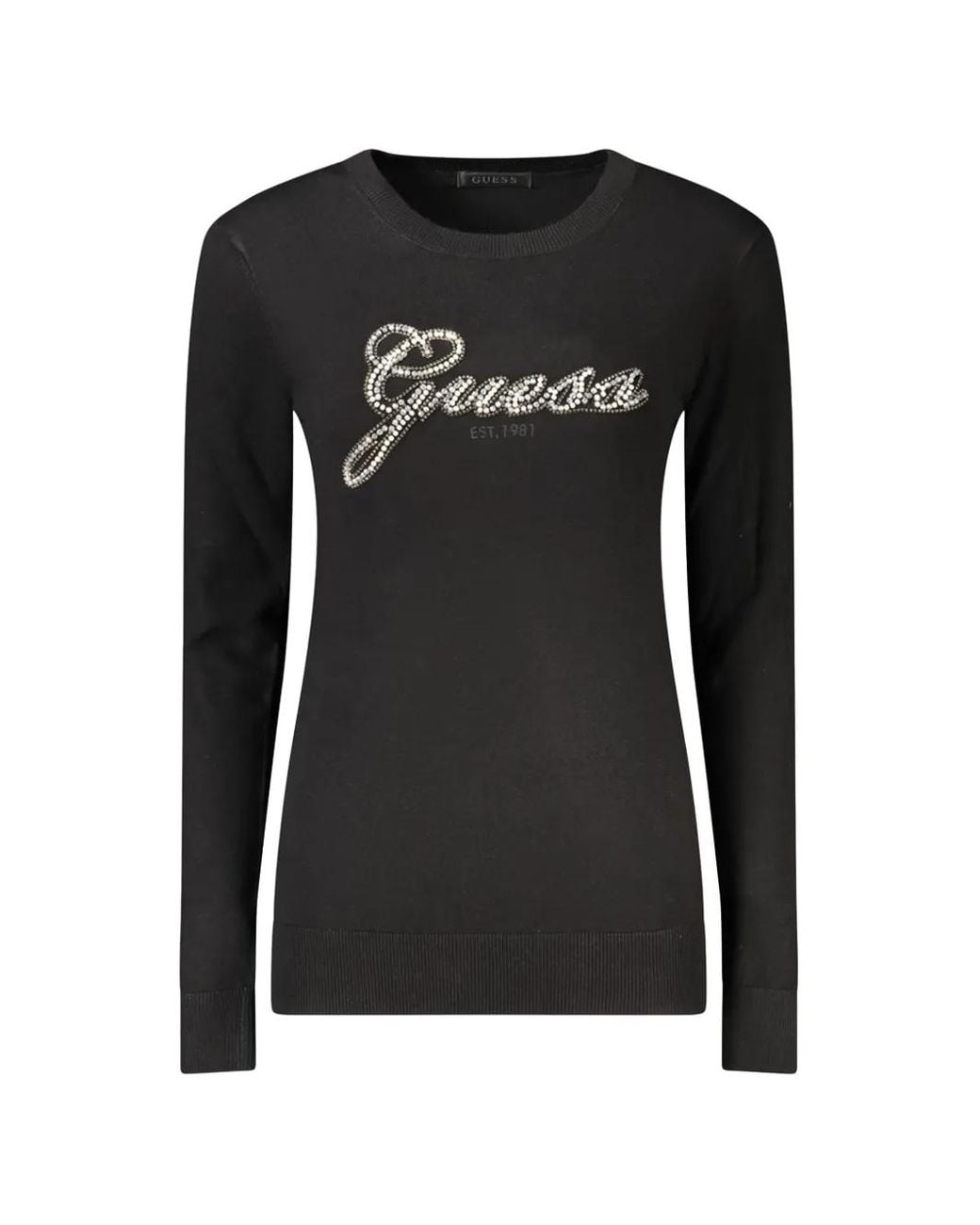 Guess Black Logo-Embellished Sweater