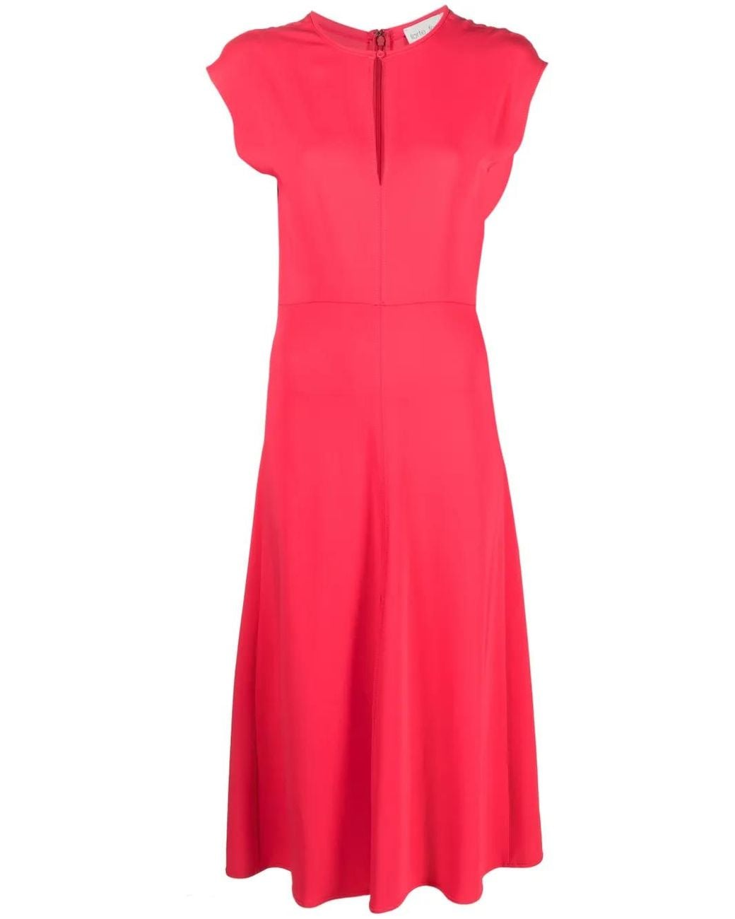 Forte_forte Pink Stretch Crepe Cady Midi Dress